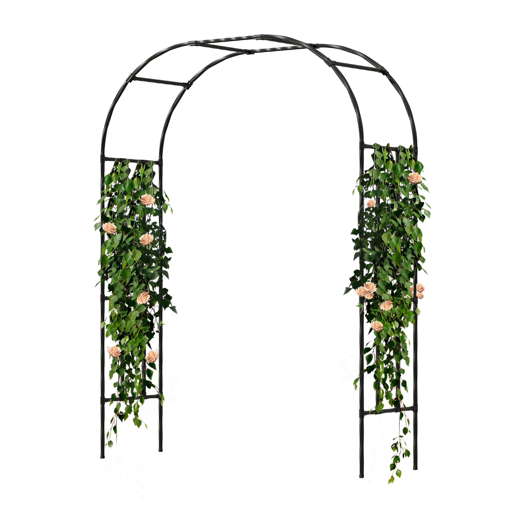 Garden Arch Trellis, 7.9FT Metal Arbor Archway for Climbing Plants Outdoor