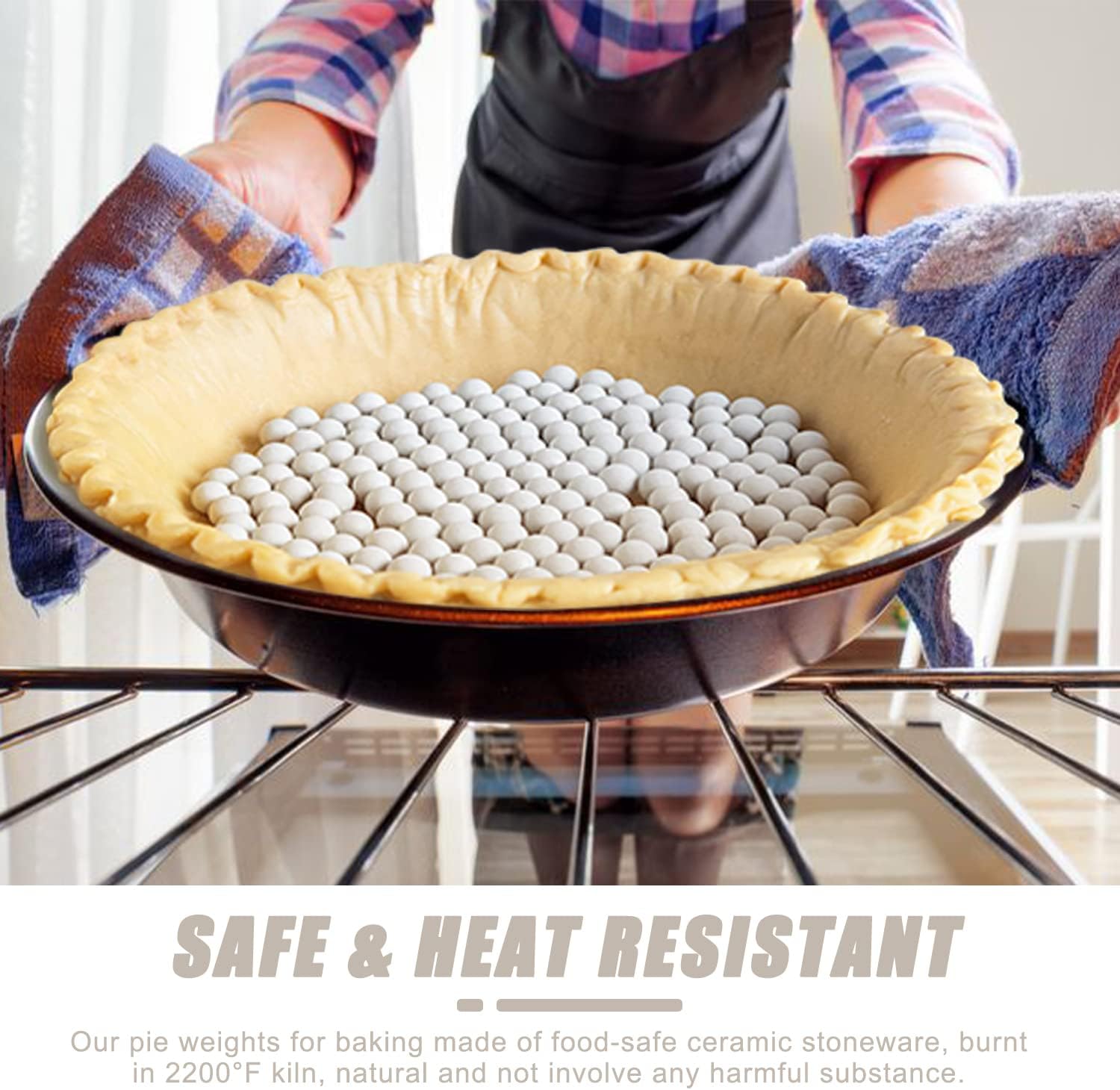 R&M International Ceramic Pie Weights - 1 Pound With Mesh Storage Bag For Baking