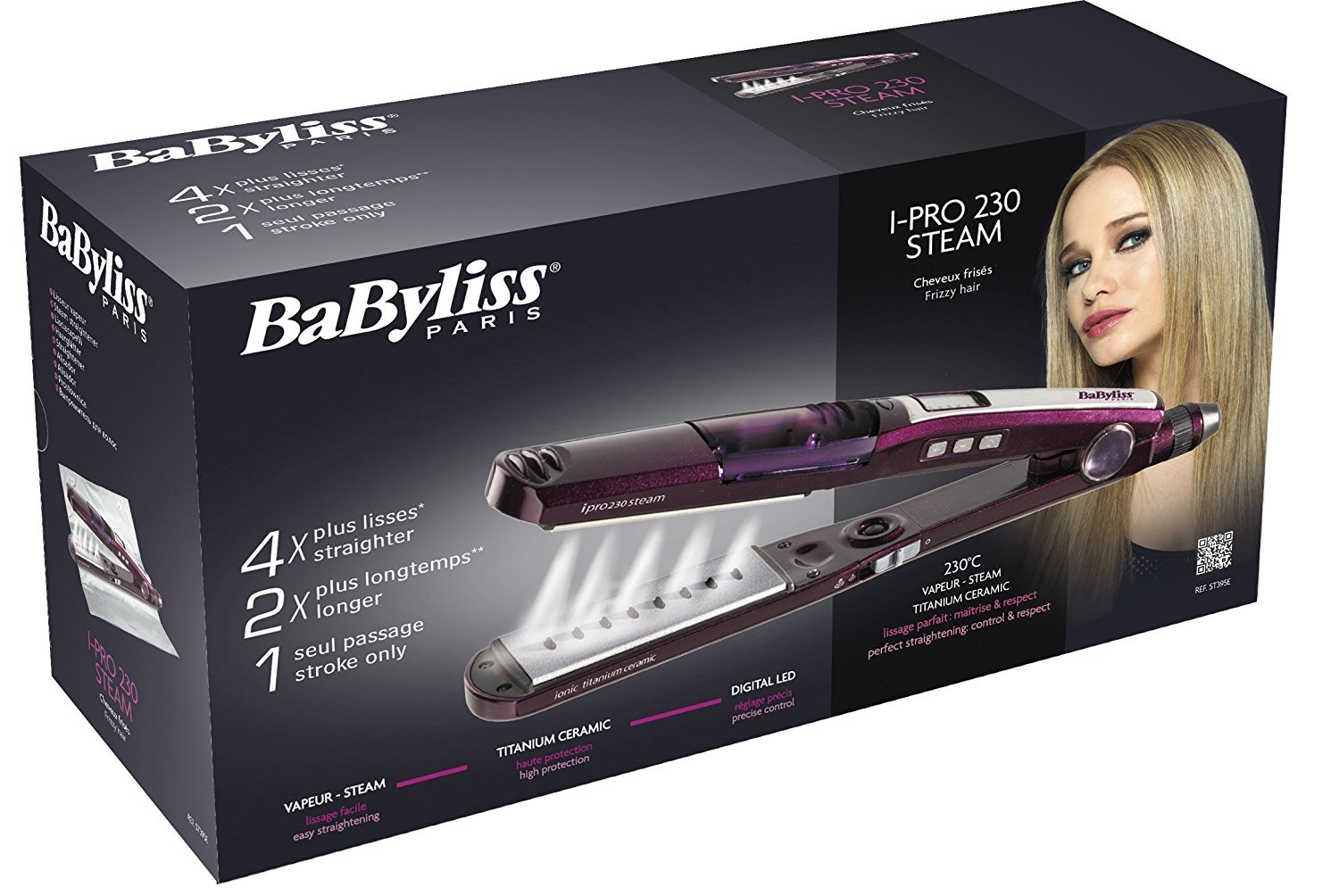 Plancha Babyliss st395e Pro Steam 230
