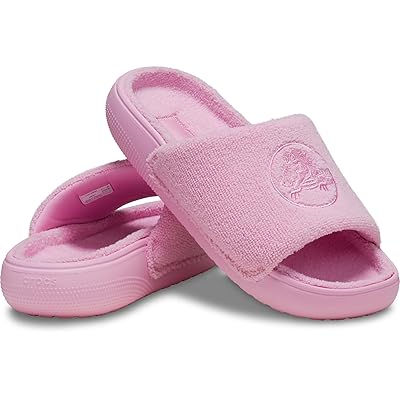 Crocs Classic Towel Slide Sandals Pink Tweed