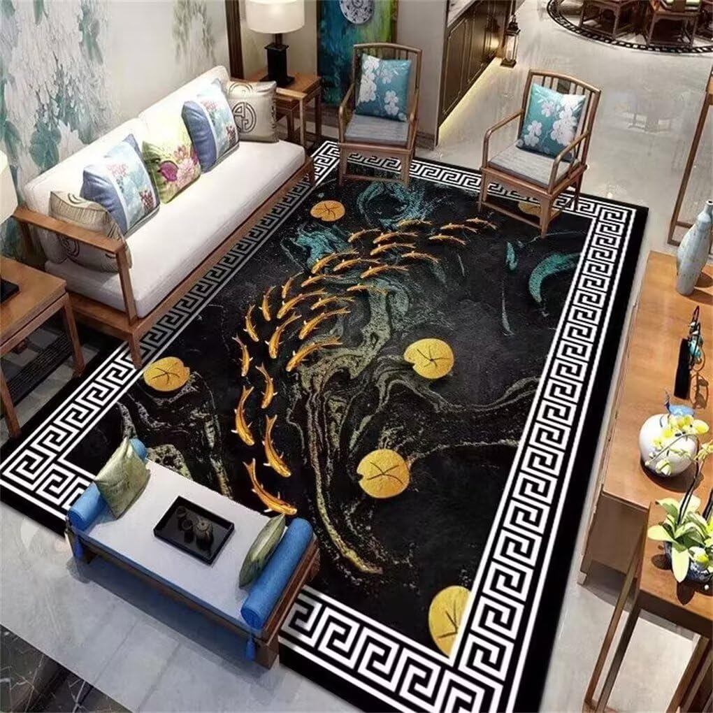 Tapis facile à nettoyer et pas chers noir 200x300cm solution contre taches chambre