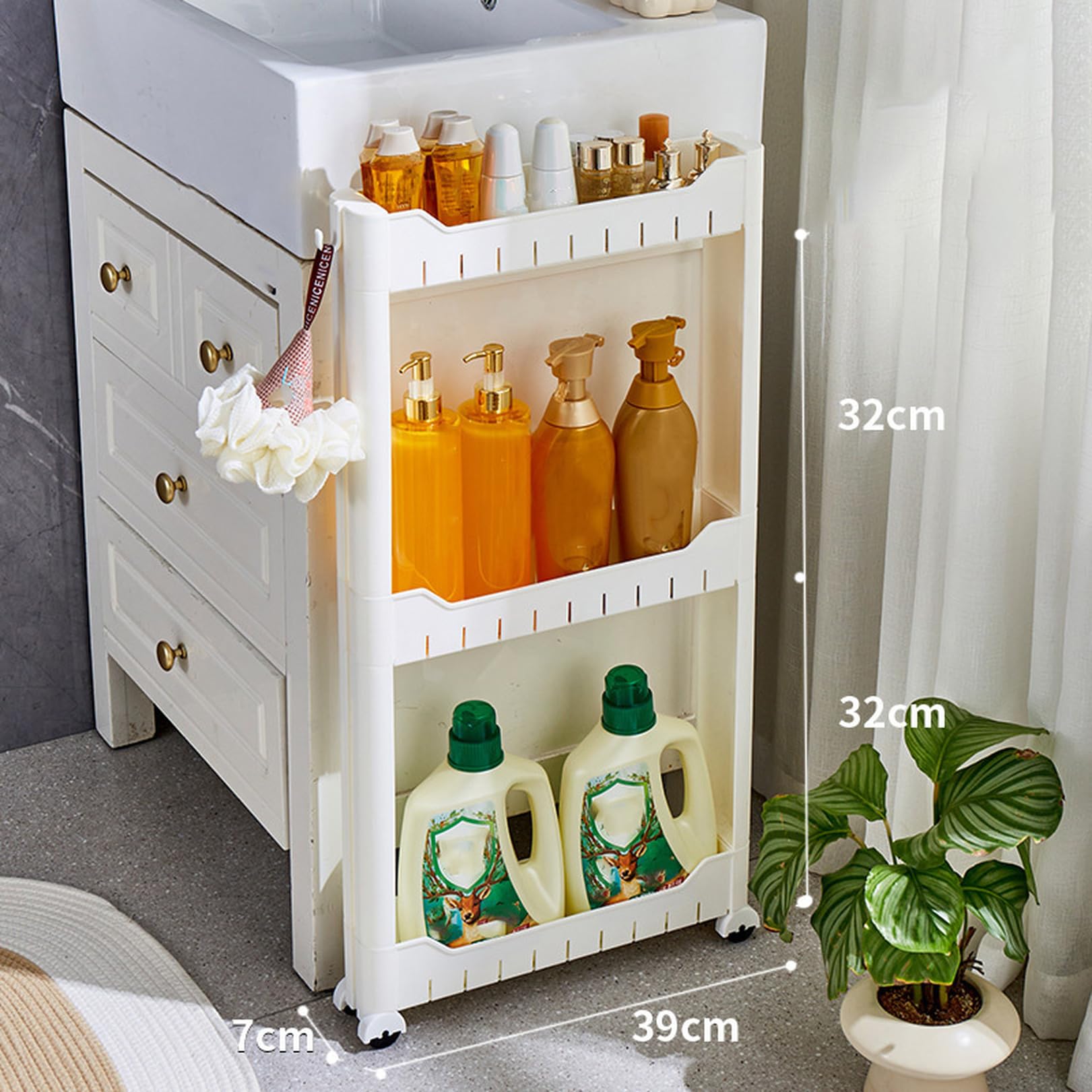 Amazon.co.jp: [SDS] 隙間収納 すき間収納 幅 7cm 8cm キャスター付き