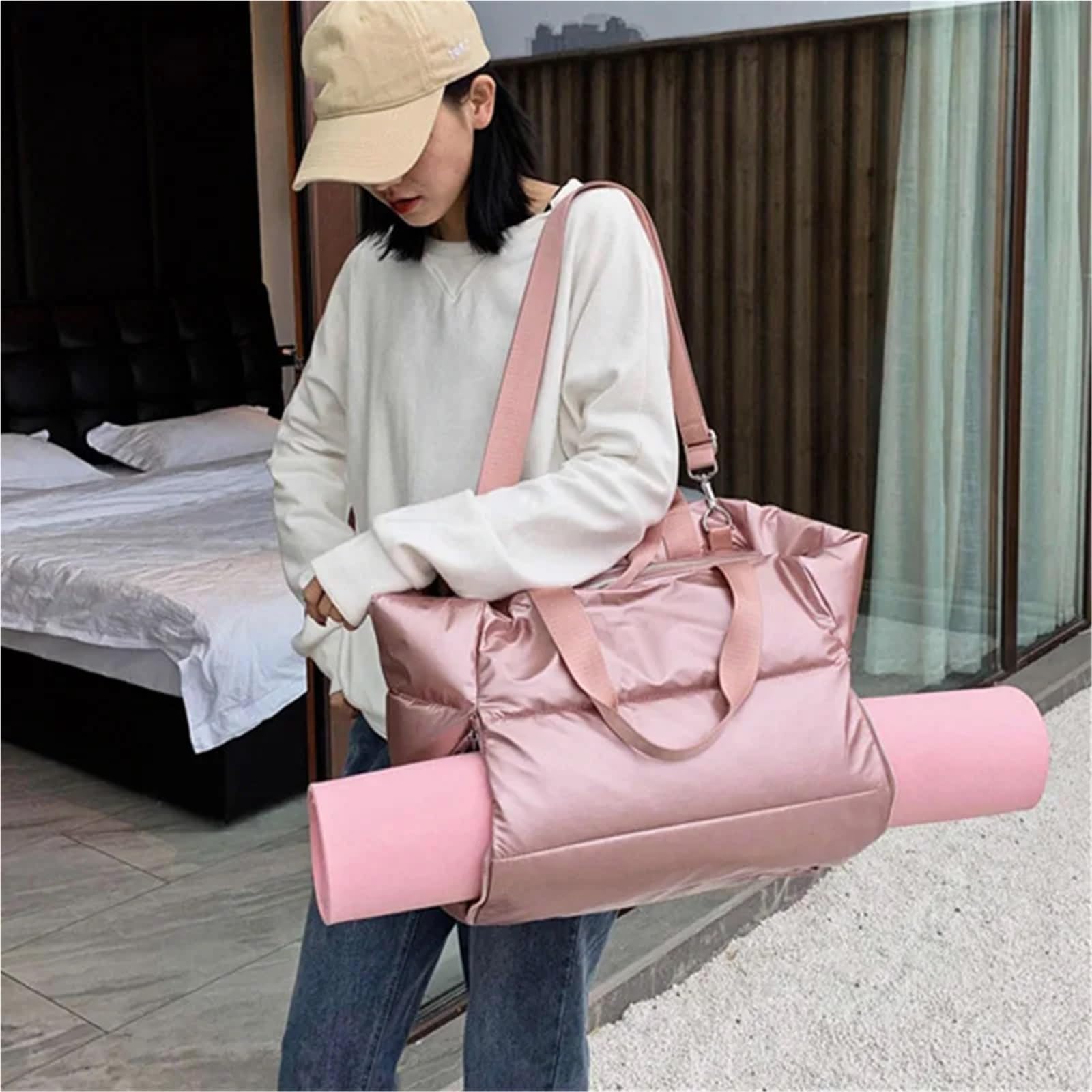 Torba na matę do jogi, Yoga Mat Bag Large Travel Shoulder Storage with Zipper for Wet and Dry Items