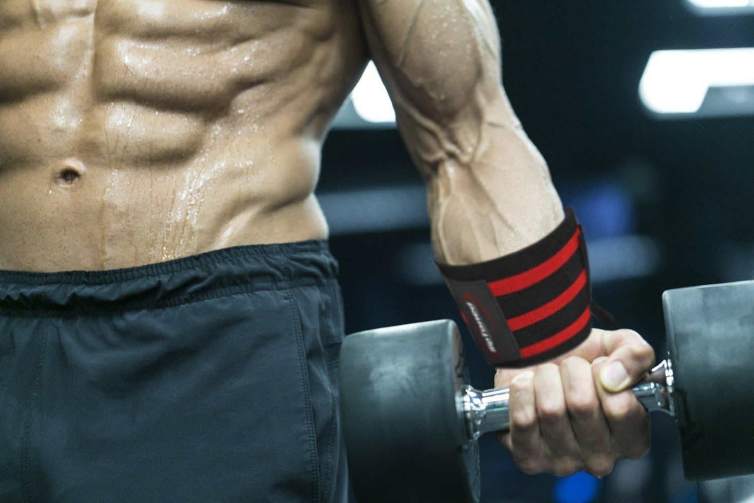 Rip Toned Wrist Wraps - 18" Professional Grade with Thumb Loops - Wrist Support Braces - Men & Women - Weight Lifting, Crossfit, Powerlifting, Strength Training (Black – Stiff) : Sports & Outdoors