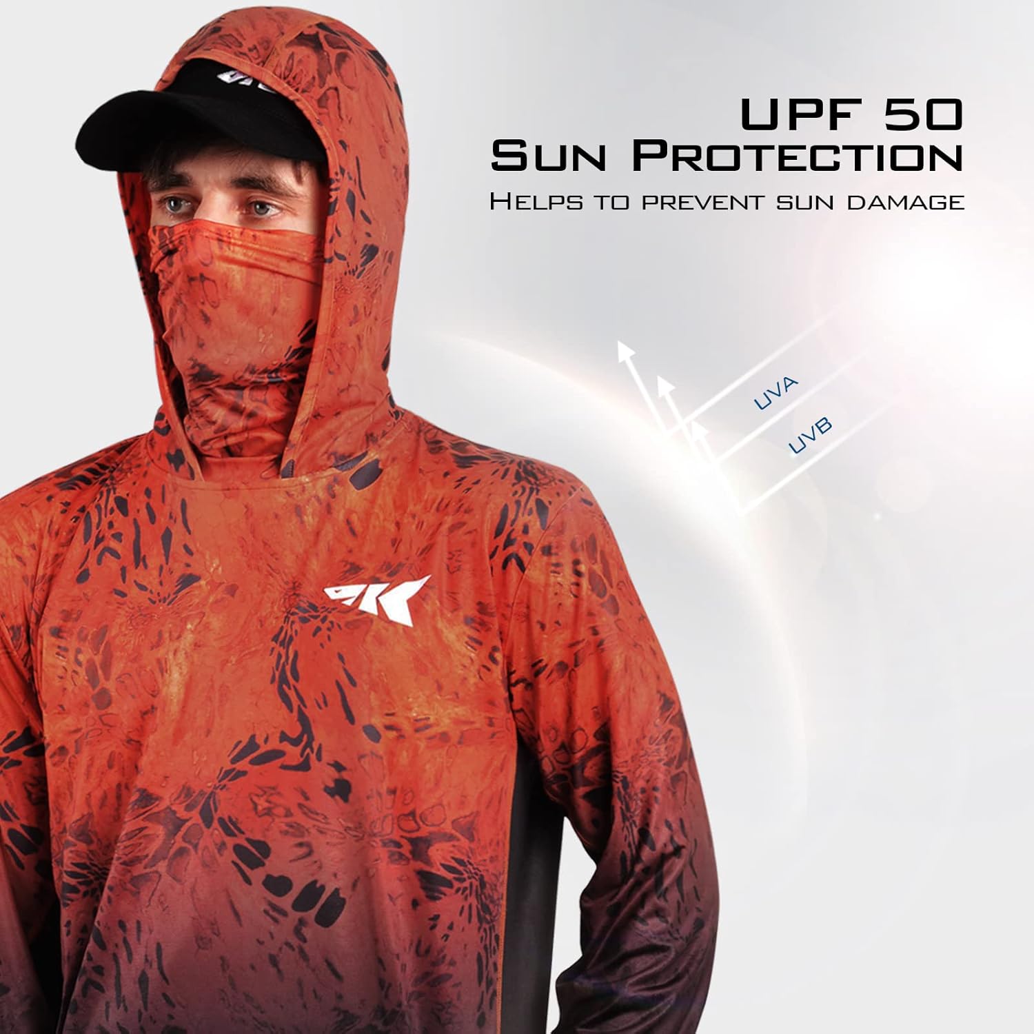 KastKing Men's Hoodie Shirt UPF 50 Long Sleeve Fishing Shirt UV Protection Shirt - Image 4