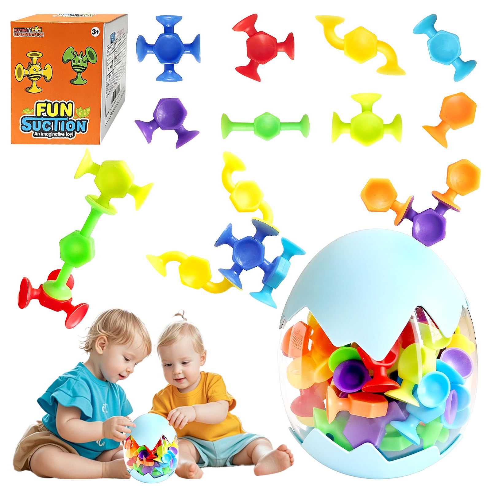 Lot De 9 Jouets à Ventouse Bébé - Animaux Marins En Silicone, Pour Bain, Voyage, Anti-stress
