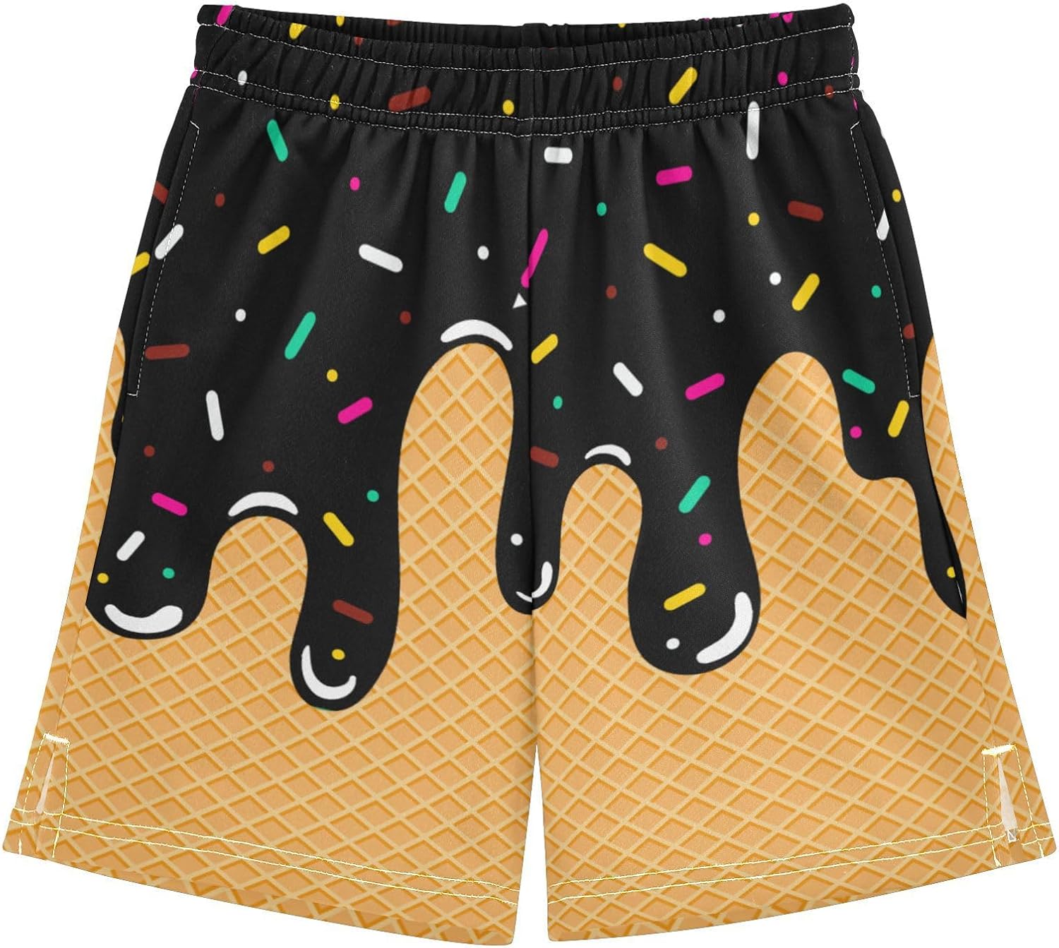 Athletic Gym Shorts Boys Casual Shorts Elastic Waist with Pockets, Summer Kids Bottom for Sports Homewear 7-15 Years