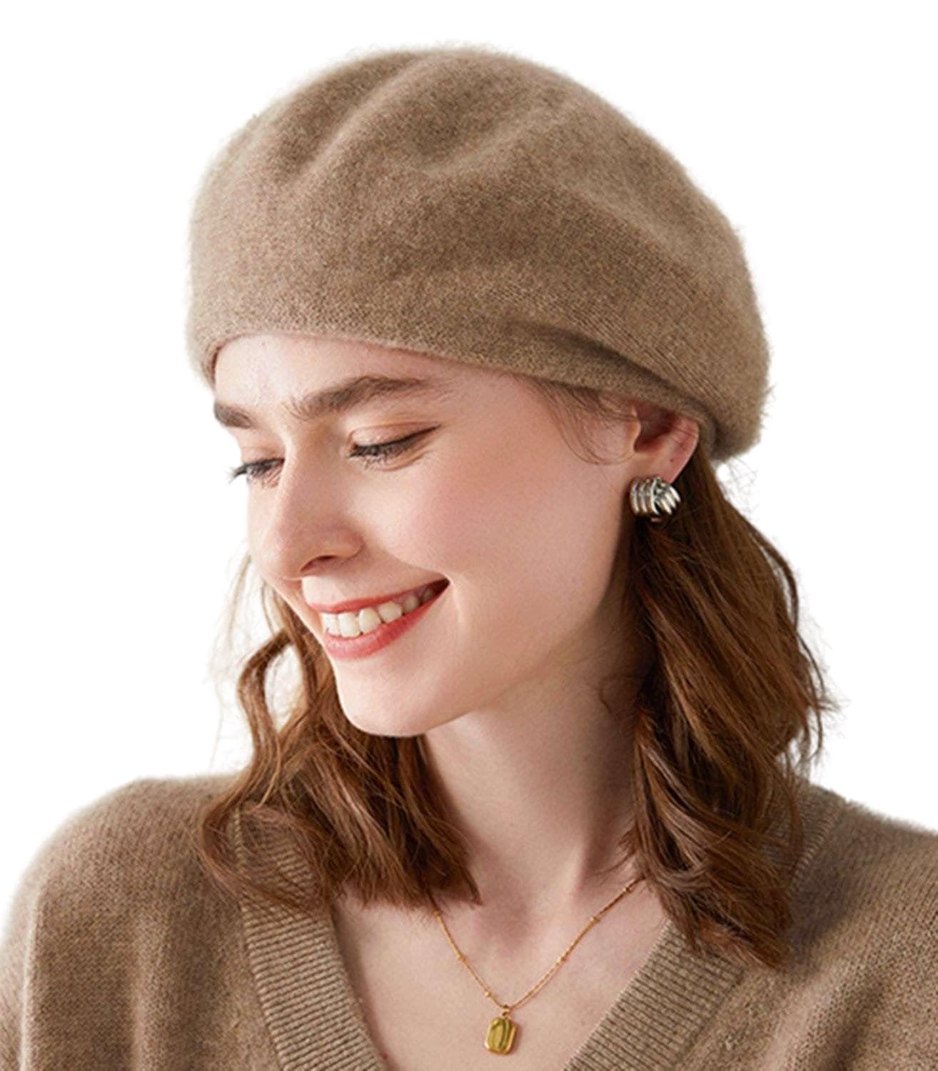 Ailaile Cashmere Berets Beanie Hats Women Winter Warm Merino Wool Fashion Knit Cap