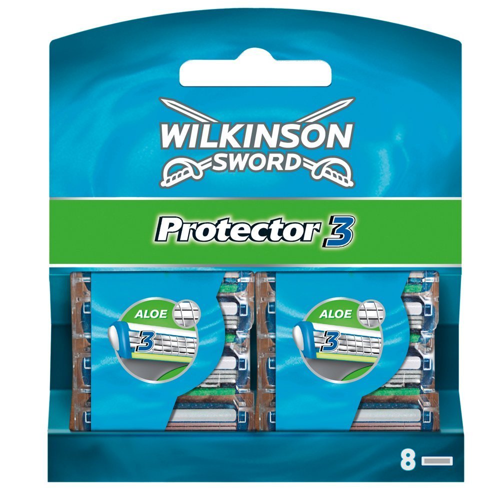2 x 8 Wilkinson Sword Protector 3 Razor / 16 pezzi