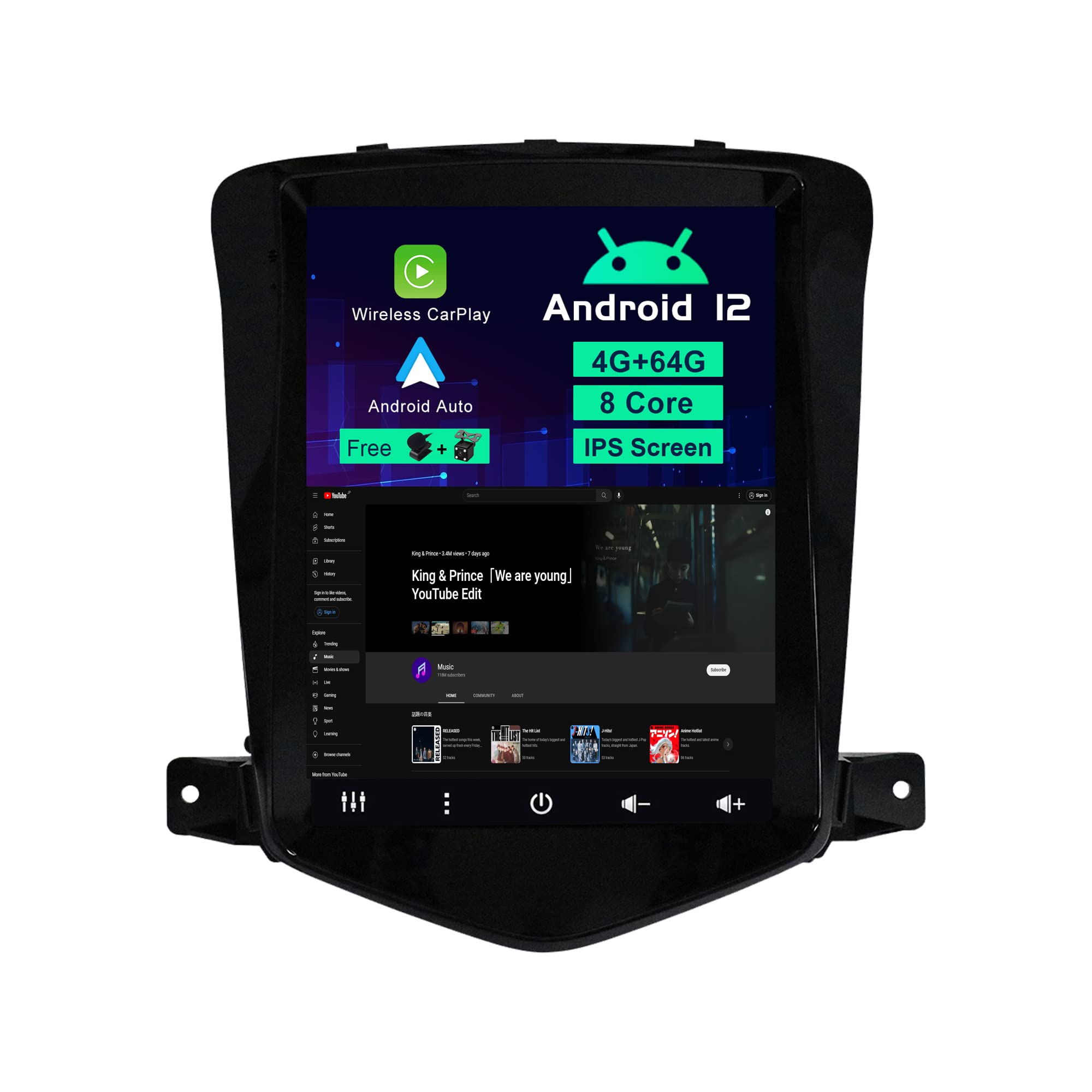 radio samochodowe z systemem Android 12 pasuje do Chevrolet Cruze (2006-2015) - wbudowany Carplay/Android Auto/DSP - aparat gratis - 4G + 64G - 9,7 cala 2 DIN - obsługuje DAB SWC 4G WiFi BT