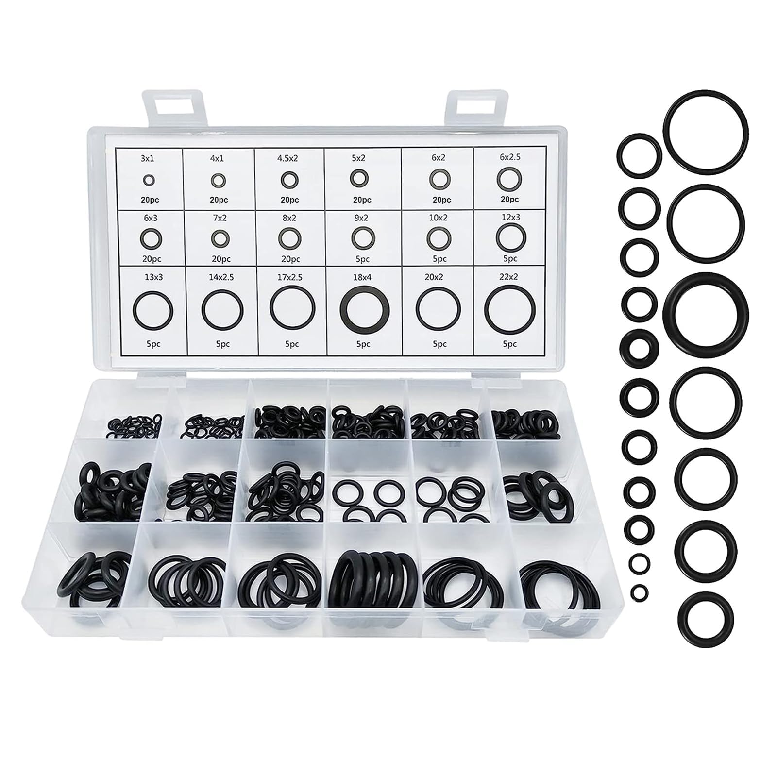 225 Pcs O Ring Kit, for Pressure Washer Gun, Automotive, Plumbing, Hydraulic and Pneumatic Devices, Household Appliance Maintenance, Professional Mechanics and DIY Enthusiasts-image-43
