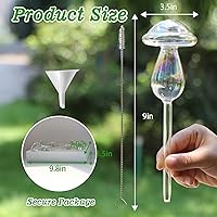 Vista 2 de Globos de Riego para Plantas, 4 Piezas de Color Degradado Arcoíris Iridiscente de Vidrio Transparente en Forma de Hongo con Picos de Riego