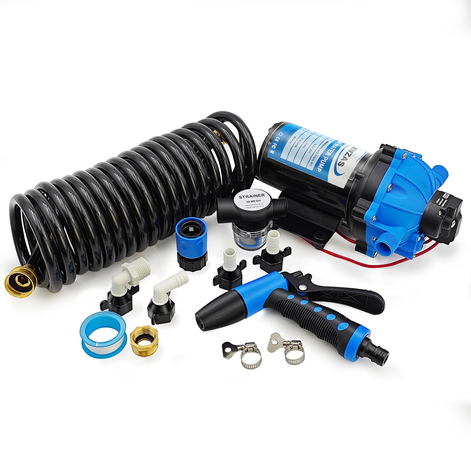 Pompa wodna 7,5 GPM, 80 psi, zestaw pompy chłodnej 12 V DC z przełącznikiem ciśnienia, samozasysająca membranowa pompa wodna do łodzi, łodzi, kamperów, przyczep turystycznych