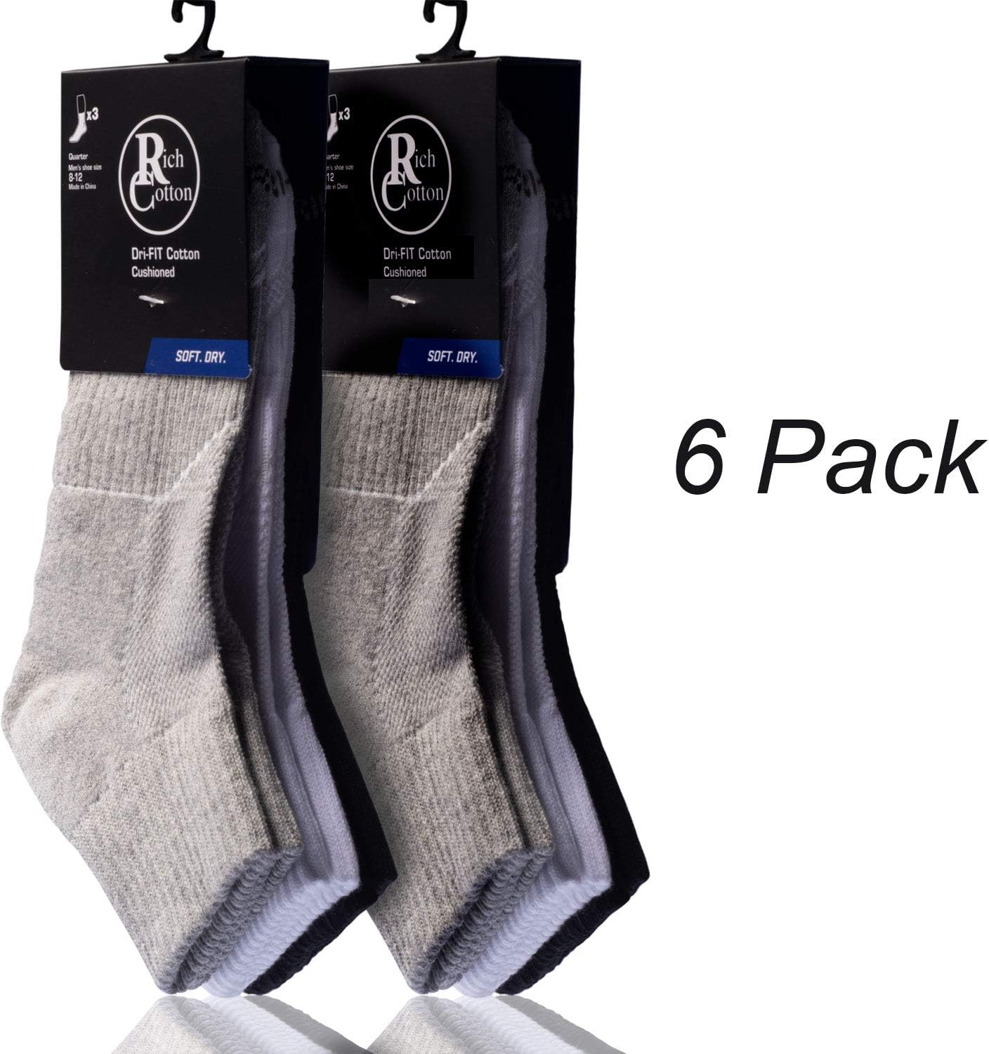 Men’s Ankle Socks, Soft Breathable Cotton Blend, Cushioned with Mesh Ventilation and Arch Support (Multipack)
