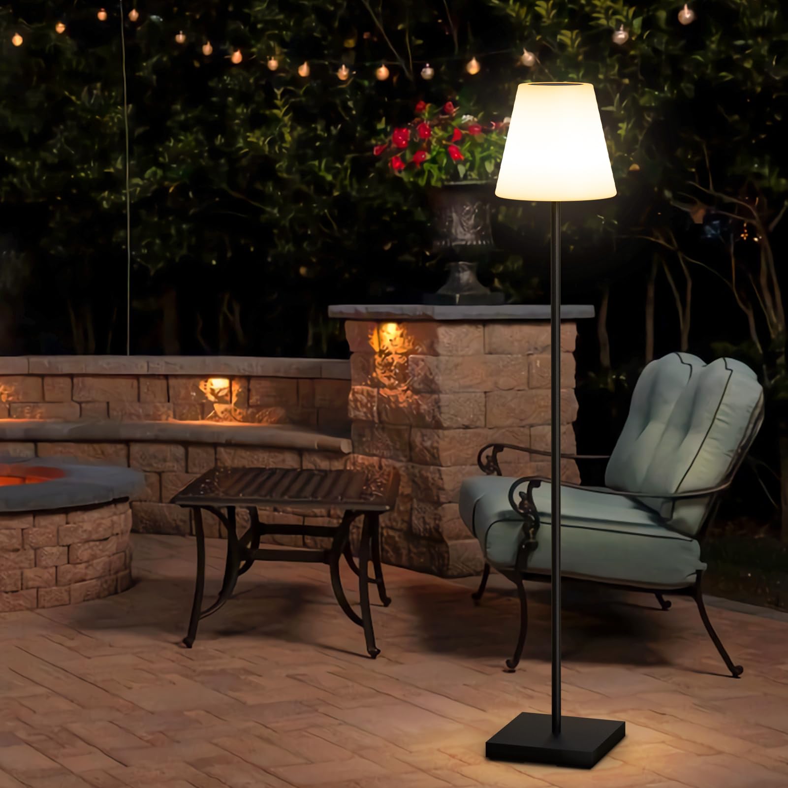 RWWR Solar Stehlampe Outdoor Stehleuchte Garten Produktbild-Vorschau 9