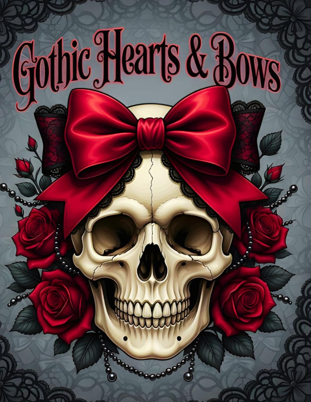Gothic Hearts & Bows: A Spooky Cute Aesthetic Coloring Book for Adults and Teens: Bold and Easy Dark Coquette Designs Featuring Skulls, Hearts, and Victorian Lace for Relaxation.