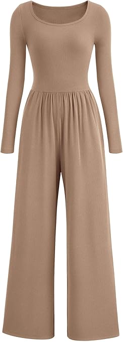PRETTYGARDEN Womens Jumpsuits Dressy Casual Fall Fashion 2025 Trendy Long Sleeve Wide Leg Rompers Spring Work Office Outfits