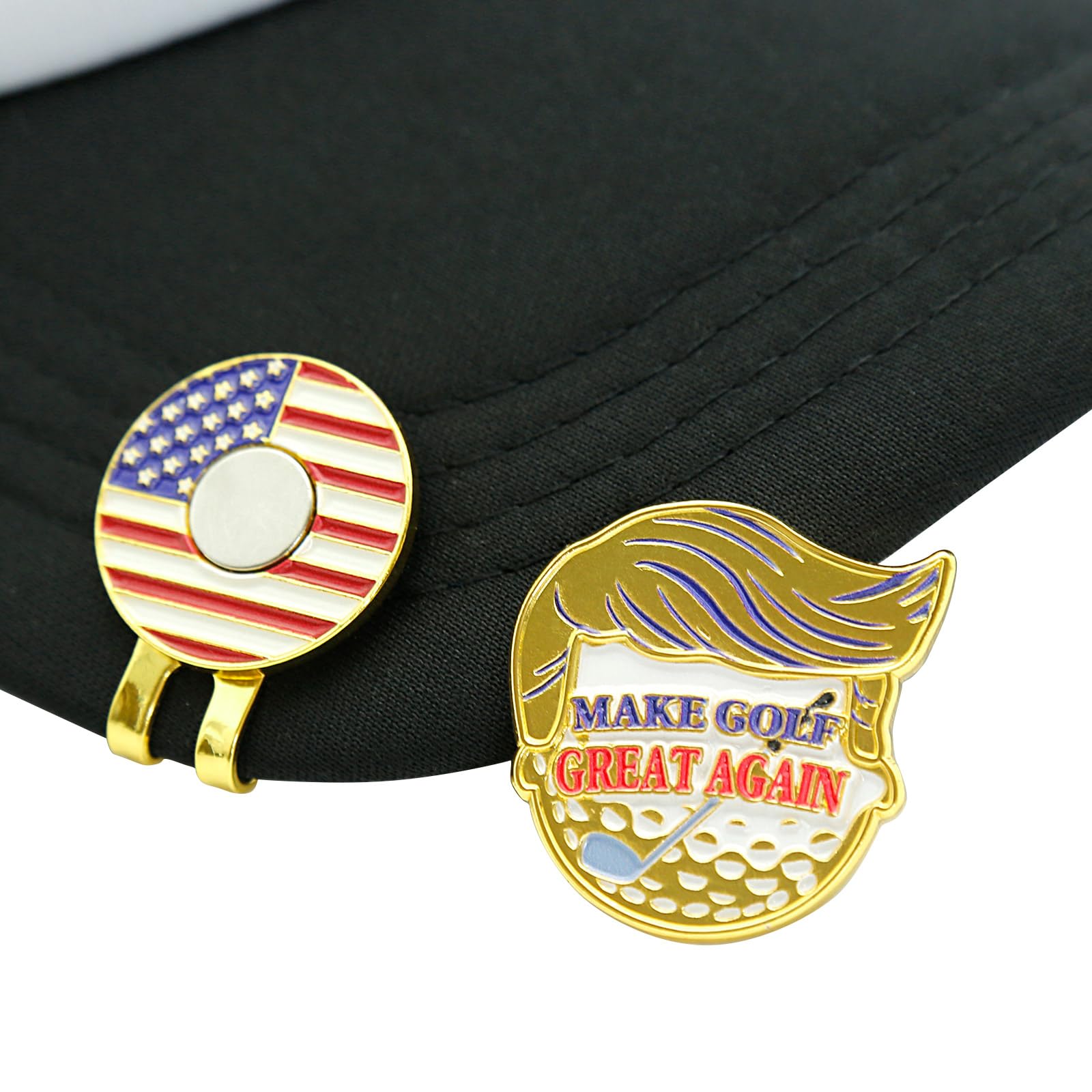 WUSUTE Funny Golf Ball Marker - Make Golf Great Again, Unique Magnetic Hat Clip for Golfers, Cool Golf Accessories for Men Women Golf Lovers