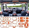 LAIKOU 21PCS Full Set Interior Decoration Trim Kit fit for Jeep Wrangler JL JLU 2018-2023 & Gladiator JT | Air Conditioning Vent Door Handle Speaker Light Headlight Switch Cover (Baby Blue)