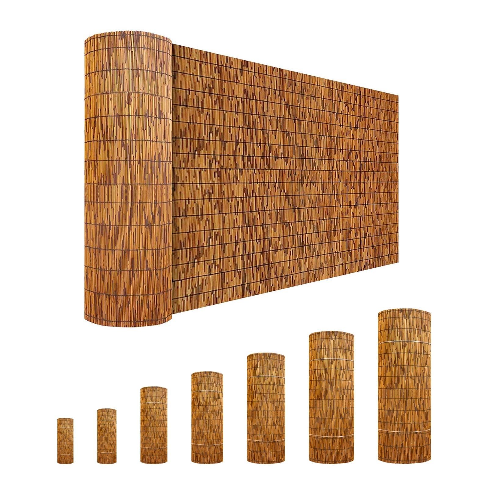 Valla De Cañas Exterior Rollo De Bambú Natural Vallas de Ocultación 80x200120x600 100x400 140x300 160x600 60x500cm Pantalla De Privacidad Para Separador De Terraza/Jardín/Patio Fácil De Instalar