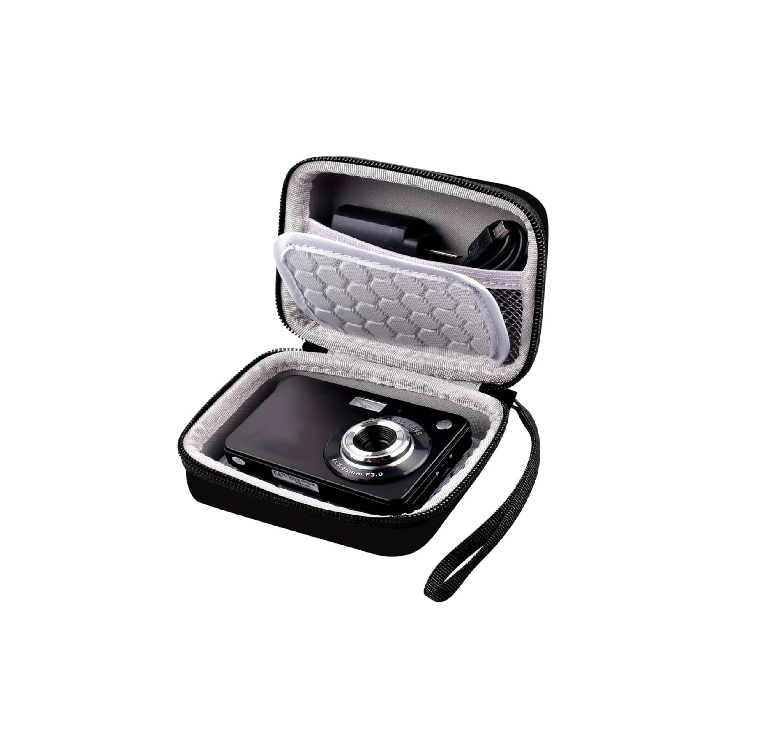 XICEN Carrying & Protective Case for Digital Camera, AbergBest 21 Mega Pixels 2.7" LCD Rechargeable HD/Kodak Pixpro/Canon PowerShot ELPH 180/190 / Sony DSCW800 / DSCW830 Cameras for Travel (BLACK)