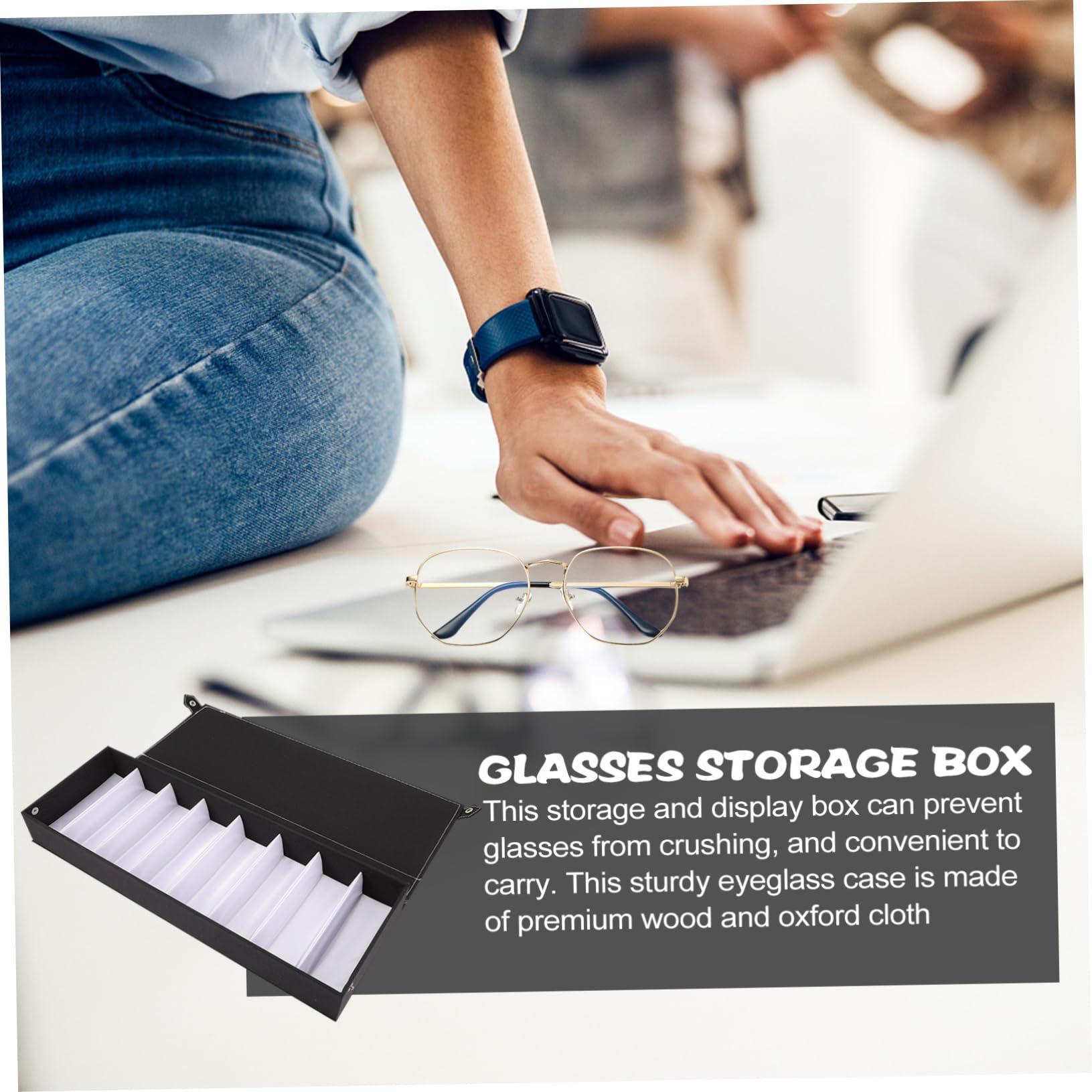 ULTECHNOVO 2piezas Organizador De Gafas De Sol y Lentes Estuche De Almacenamiento Ranuras Caja De Exhibición y Elegante Protección contra Agua y Suciedad para Uso Diario