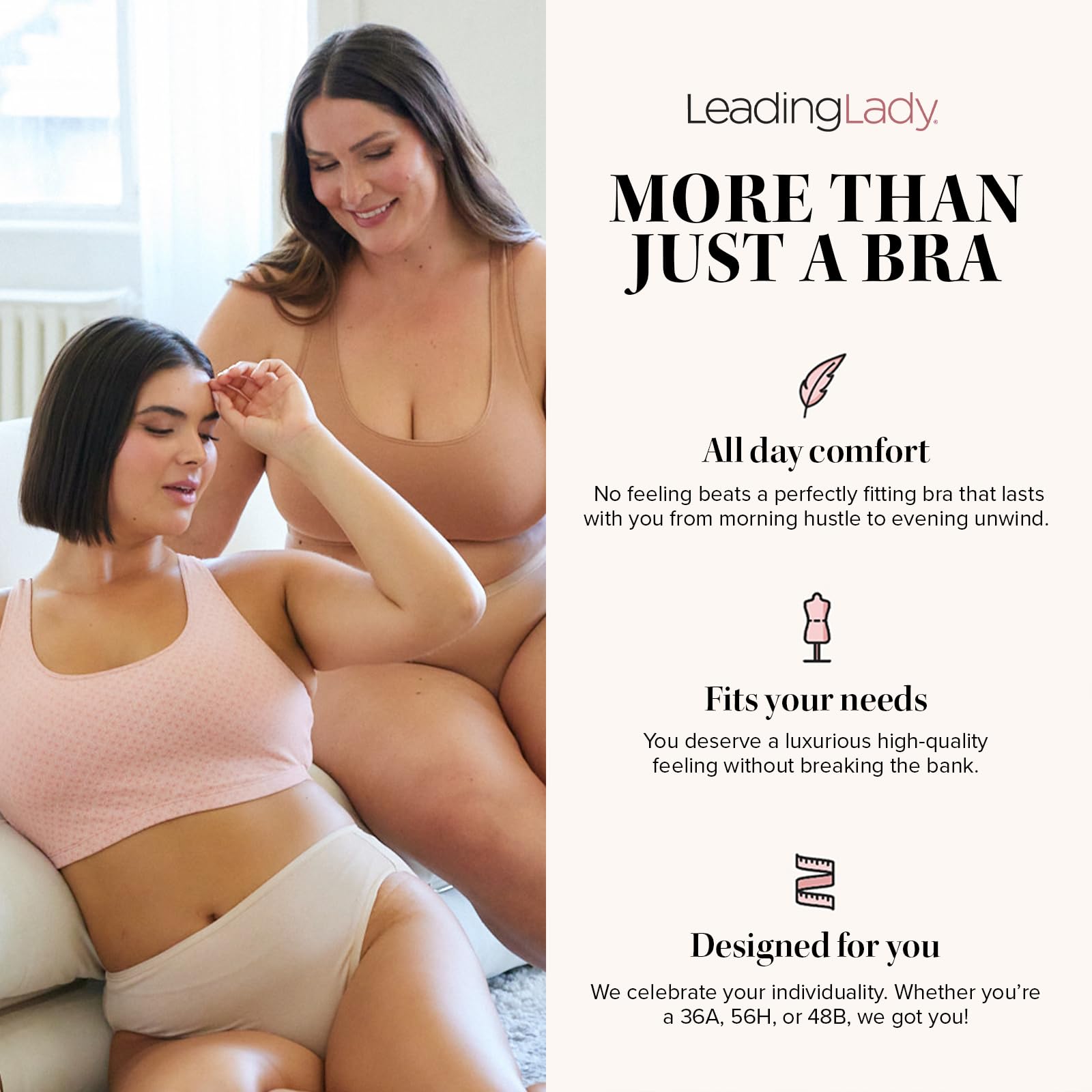 Leading Lady The Serena - Wirefree Sport Full Figure Bra