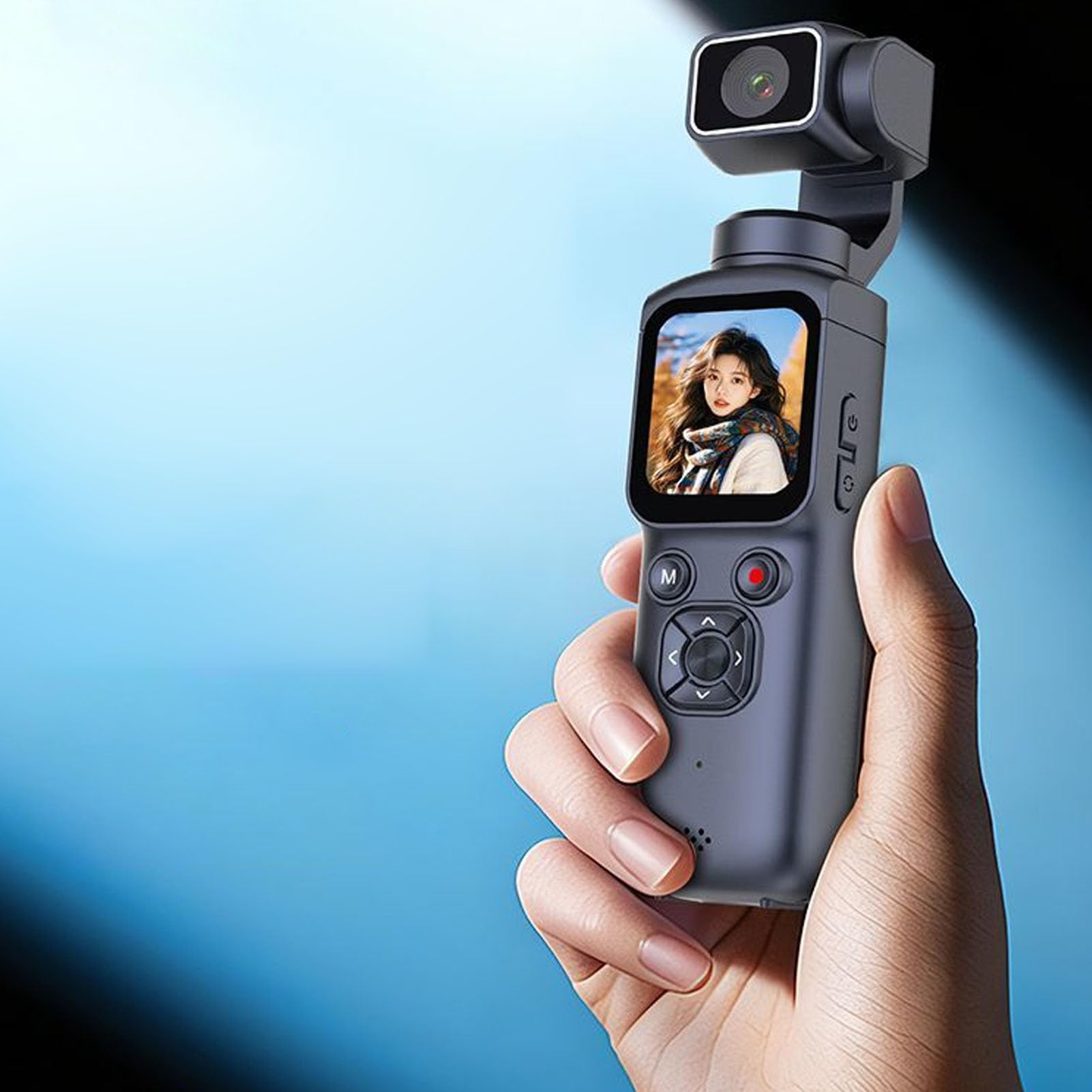 Cámara de Video Portátil WiFi, Cámara de Vlogging de Mano, Grabadora 4K, Ideal para Viajes Al Aire Libre.