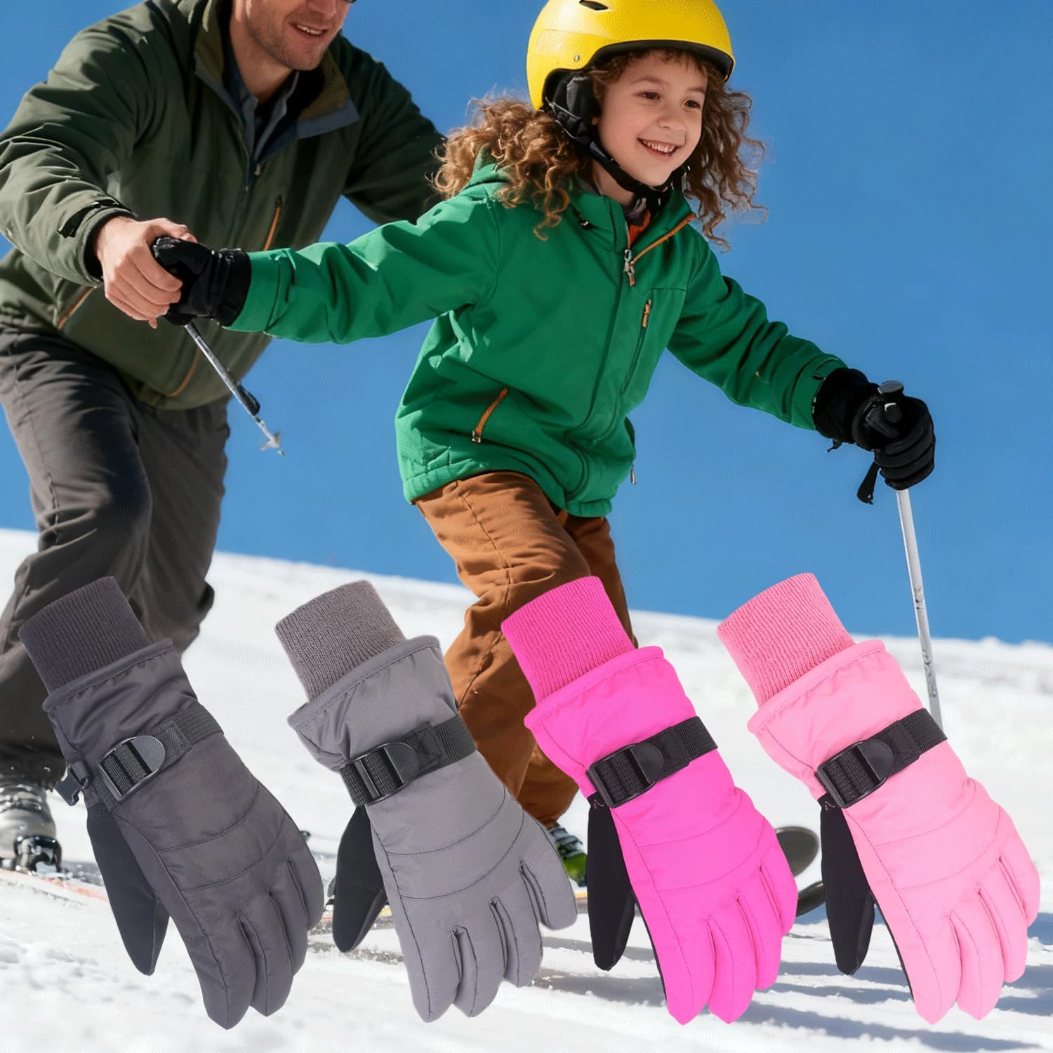 XTACER Boy's Girl's Kid's Ski Snow Gloves Snowboard Winter Warm Cold Weather Gloves for Boys Girls Children - Image 7