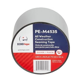 ECHOtape PE-M4535 House Wrap Seaming Tape Silver 2.83 in x 54.6 yd