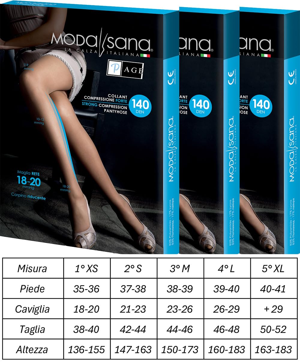 3 Paia di Modasana Calze Collant Calibrato 140 DEN Calze a compressione graduata 18/20 mmHg