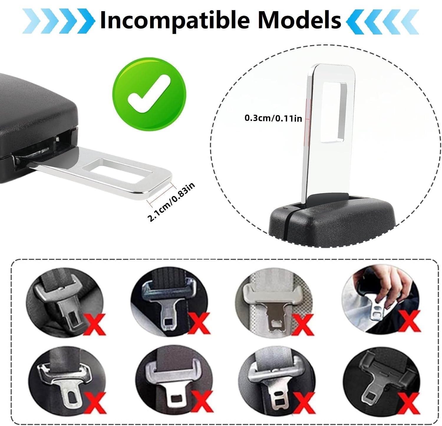 2 Pack Car Parts Universal,Car Seat Buckle Holder,Car Seat Belt Clips Adiuster,undo alarm for belt for truck car,Suitable for Most Different Auto Models — view 4