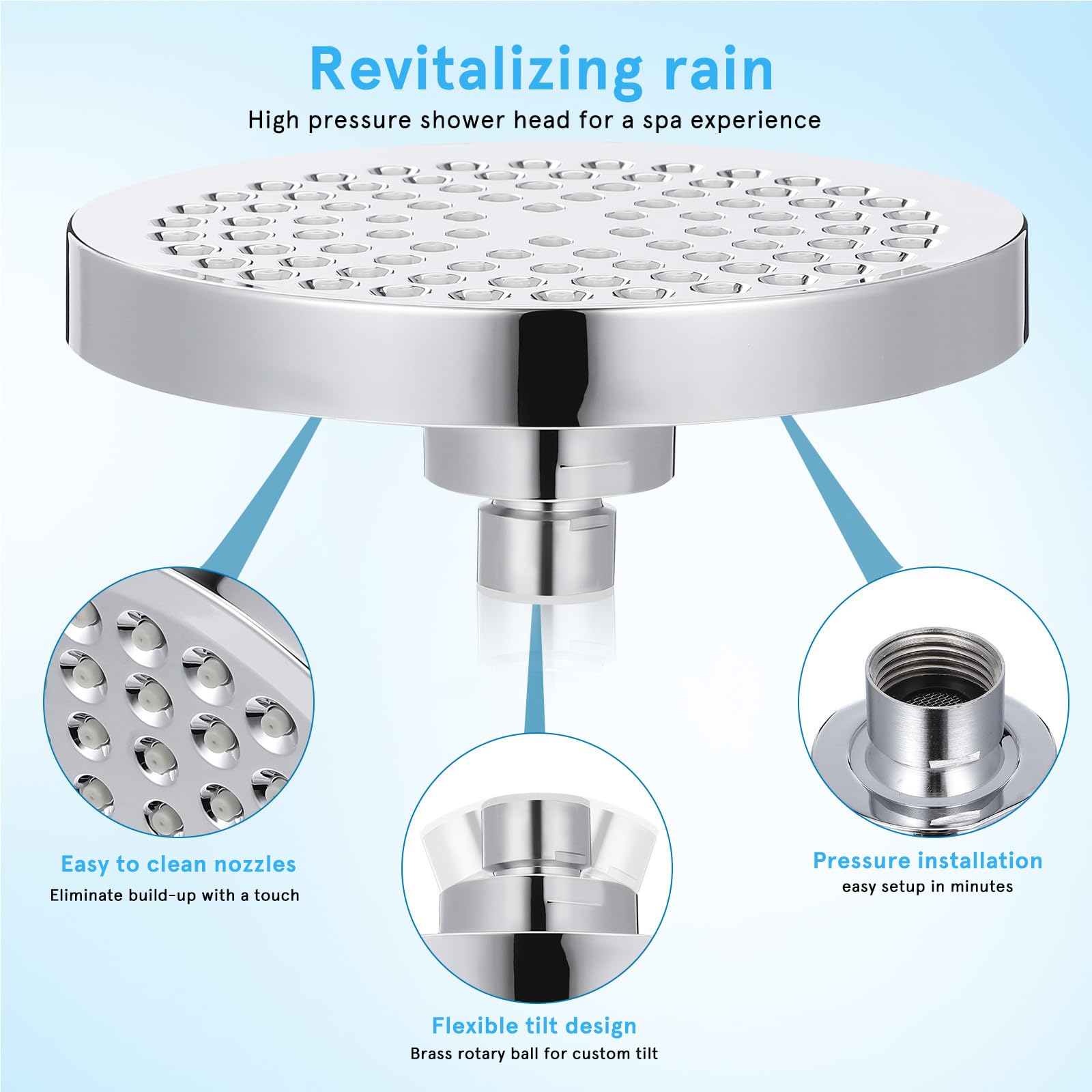 Filtro de Ducha Antical Cabezal Ajustable y Sistema de Filtración Múltiple, Purificador de Agua para Ducha Rociador de Alta Presión y Recambio Compatible