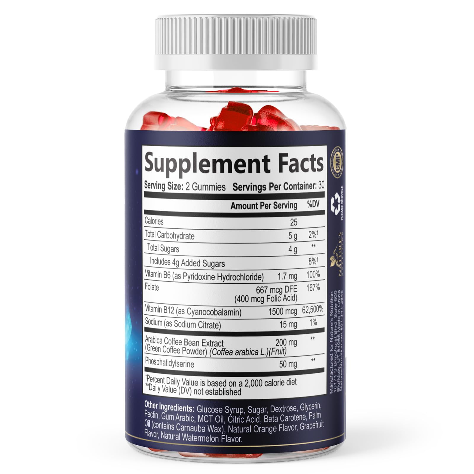 Brain Supplements for Memory and Focus with Phosphatidylserine, Nootropic Memory Supplement Gummy for Brain Health, Concentration, Mental & Cognitive Support, Focus Vitamins with B6 & B12-60 Gummies — Amazon image 9