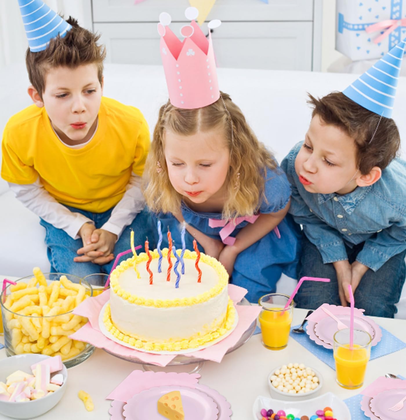 96 Pcs Light Pink Plates and Napkins Party Supplies Serve 24 Guests Including Pink Scalloped Paper Plates and Napkins Plastic Forks for Baby Shower Birthday Party Disposable Dinnerware Set - Image 7