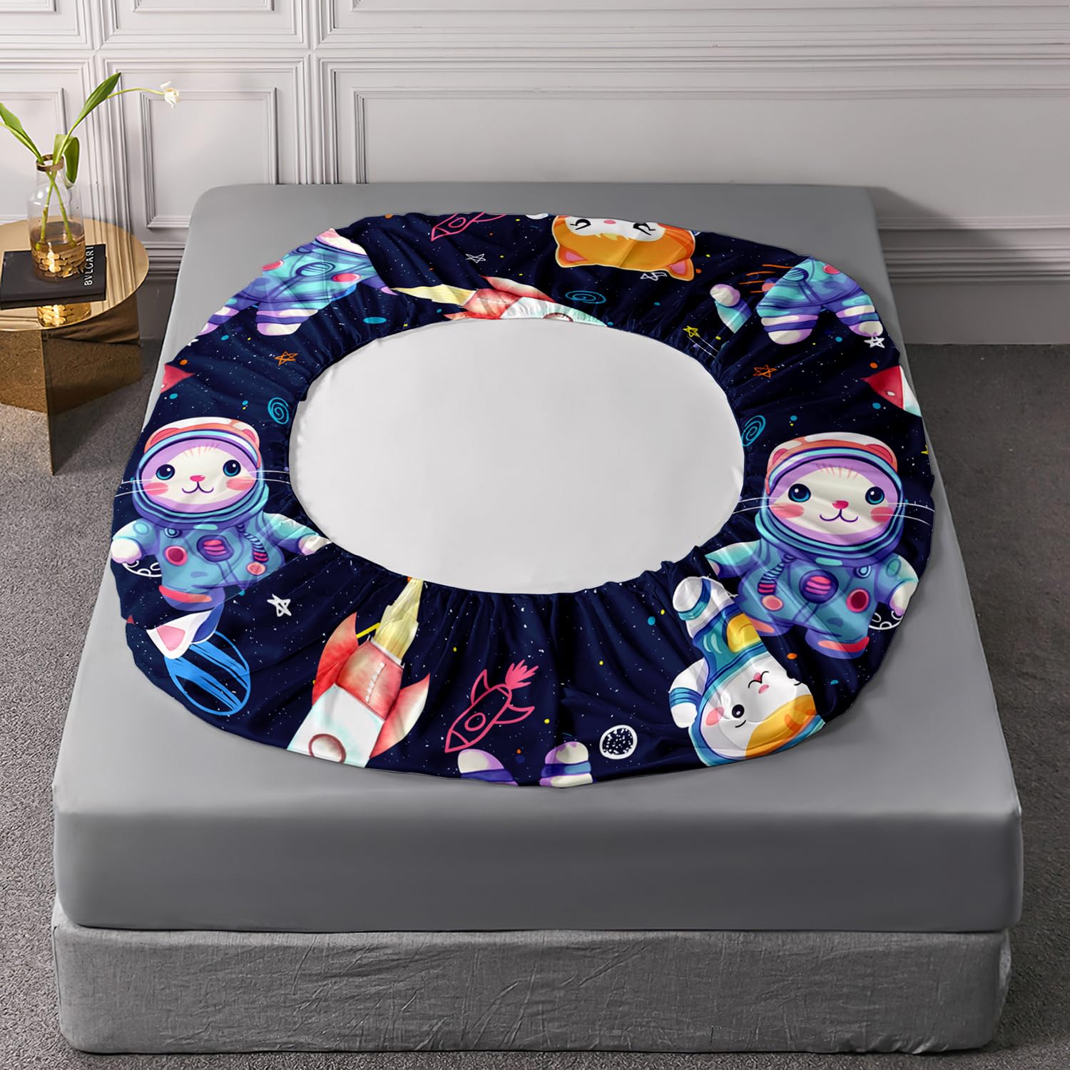 Astronaut Bed Sheet Set - Twin XL Fitted Sheet & 2 Pillowcases, Space Theme Kids Room Decor - View #3