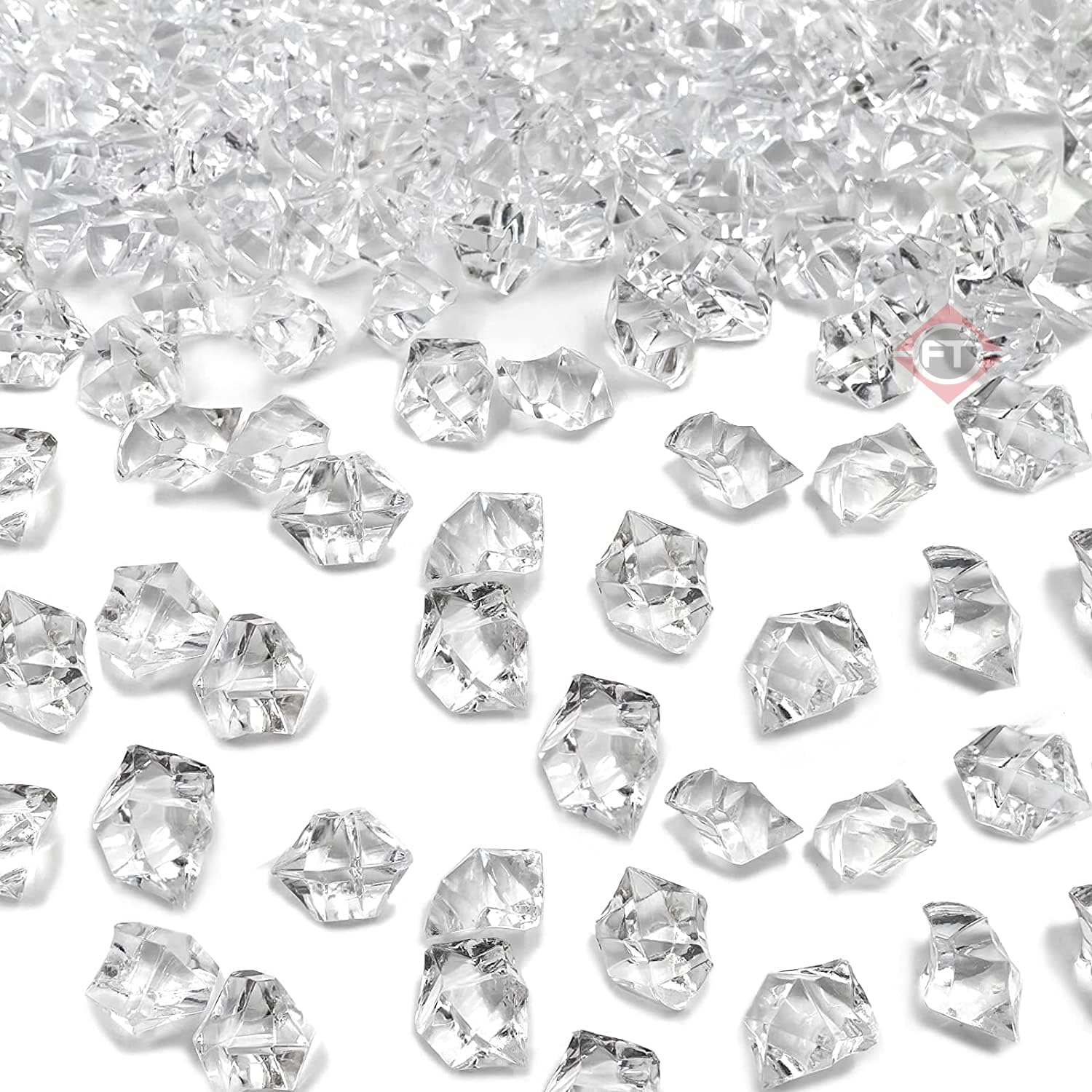Firstly Traders 100g Acrylic Diamonds Faux Crystals for Home Decor Vase Fillers Acrylic Ice Rock Cubes Gems for Arts and Crafts, Vase Fillers Decoration Stones, Shiny Pebbles(Clear)-image-18