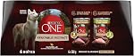 Purina ONE Classic Ground True Instinct Nourriture Humide pour Chien, Paquet Variété 2 Saveurs - Boîte de 368 g (6 Paquets)