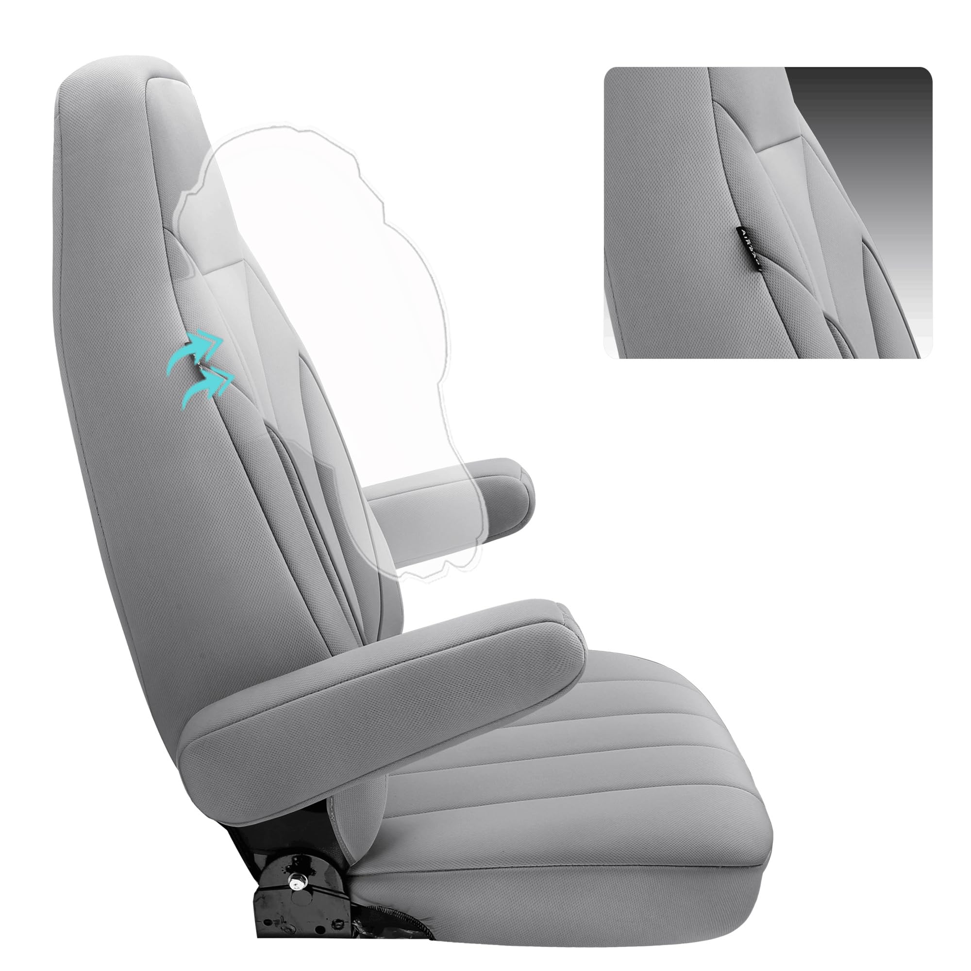 AIM Lot de 2 housses de siège compatibles avec sièges de camping-car Aguti GIS Liner & Milan avec housses d'accoudoir, compatibles avec Pössl, Knaus, Adria, Carthago, etc