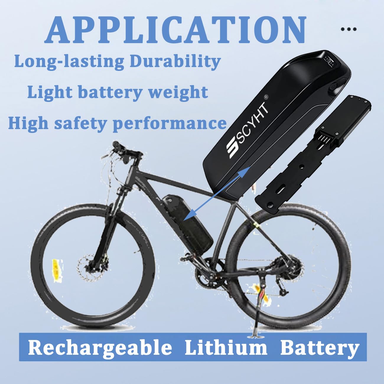 Batería extraíble 48 V 10,4 Ah 8 Ah 12,8 Ah y 14 Ah Batería de Litio 48 V Baterías de Tubo Diagonal 10 Ah Baterías Recargables con Cargador y Puerto 4 Pines,48v8ah t Plug