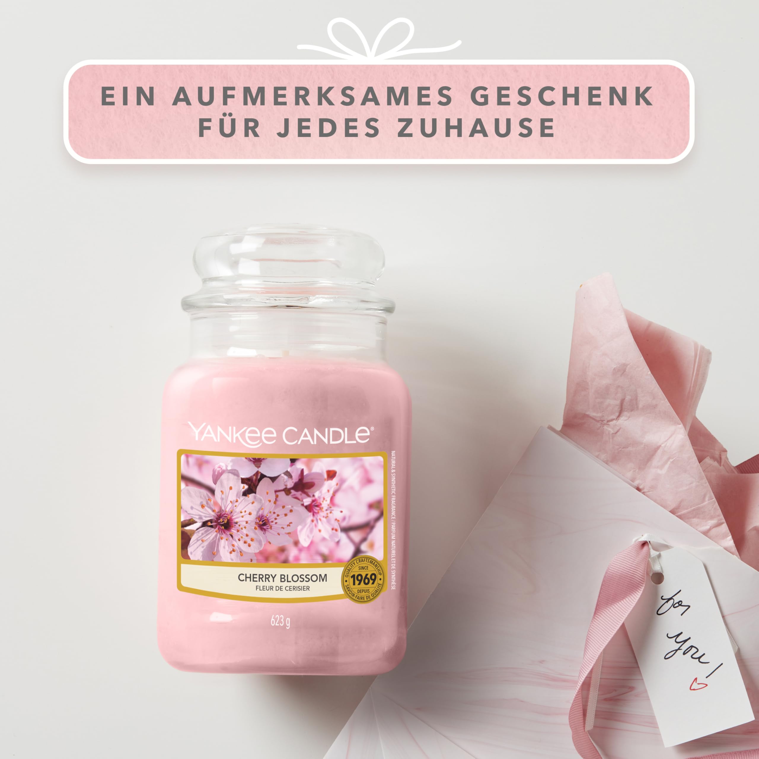 Yankee Candle Duftkerze im Glas (groß) | Cherry Blossom | Brenndauer bis zu 150 Stunden | Perfekte Geschenke für Frauen Ansicht 5