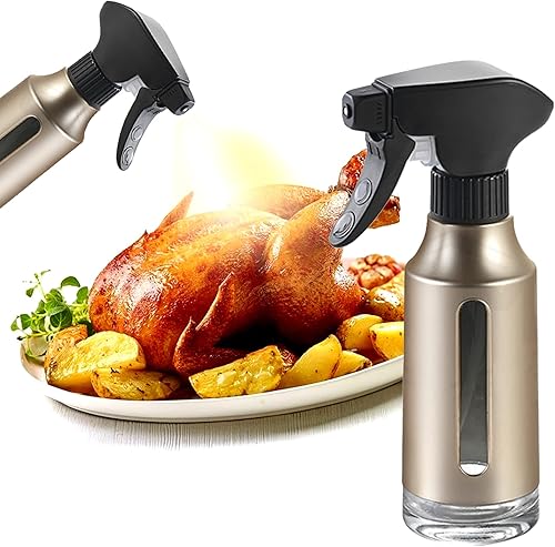 Pulverizador de oliva para cocinar, rociador de aceite de oliva de plástico ABS para freidora de aire, botellas dispensadoras de boquilla negra,