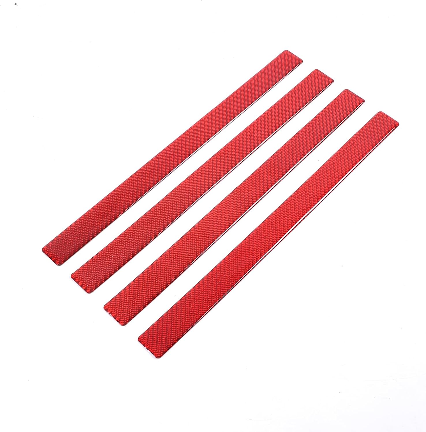 for Hummer EV Accessories Car Inner Door Panel Trim Sticker Real Carbon Fiber Front Rear Door Handle Panel Protection Cover Decoration Sticker Molding Compatible with Hummer EV 2024 2025 4PCS (Red)