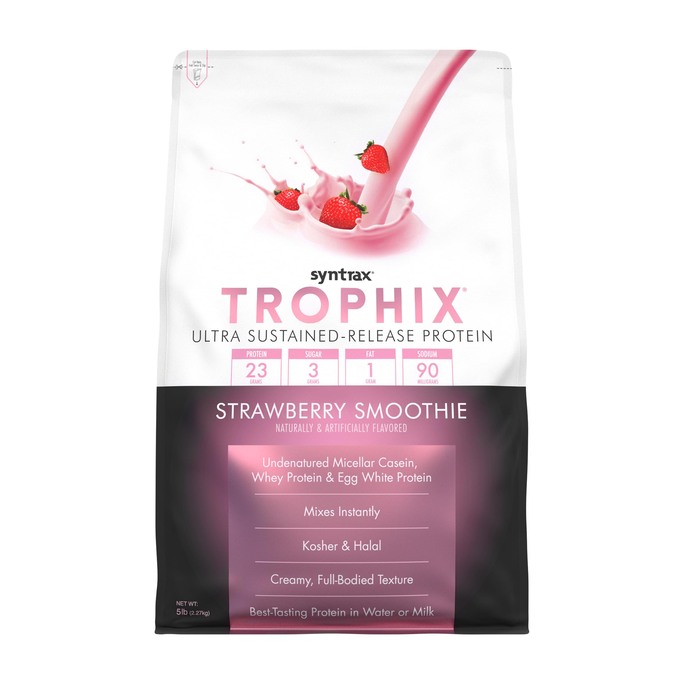 SyntraxTrophix 5.0 Micellar Casein Blend Strawberry Smoothie 5 Lbs.
