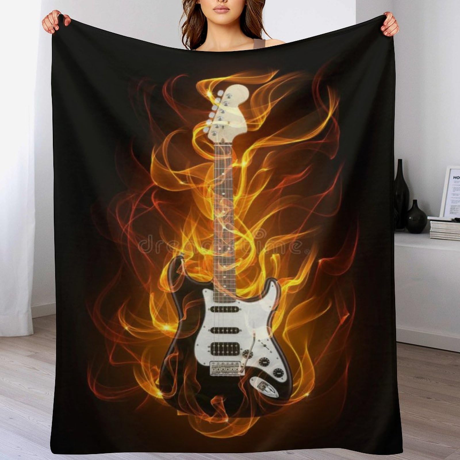 LLXXHH Guitar Blanket Ultra-soft Micro Fleece Blankets Soft And Warm Throws Anti-pilling Throw For Adults & Kids 100×130cm