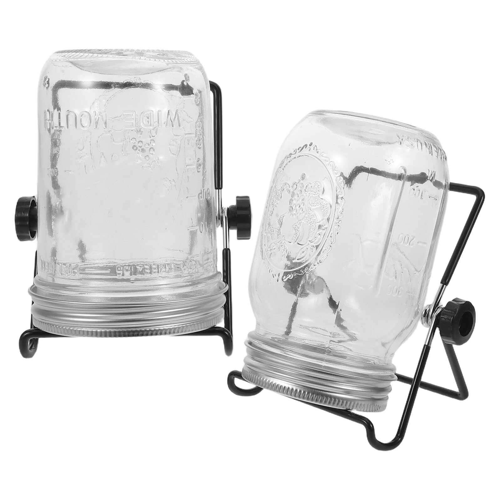 2 Stück Keimglas mit Edelstahl Keimdeckeln 473 ml Anzuchtgläser für Sojasprossen und Microgreens Inkl Ständer für Zuhause und Party