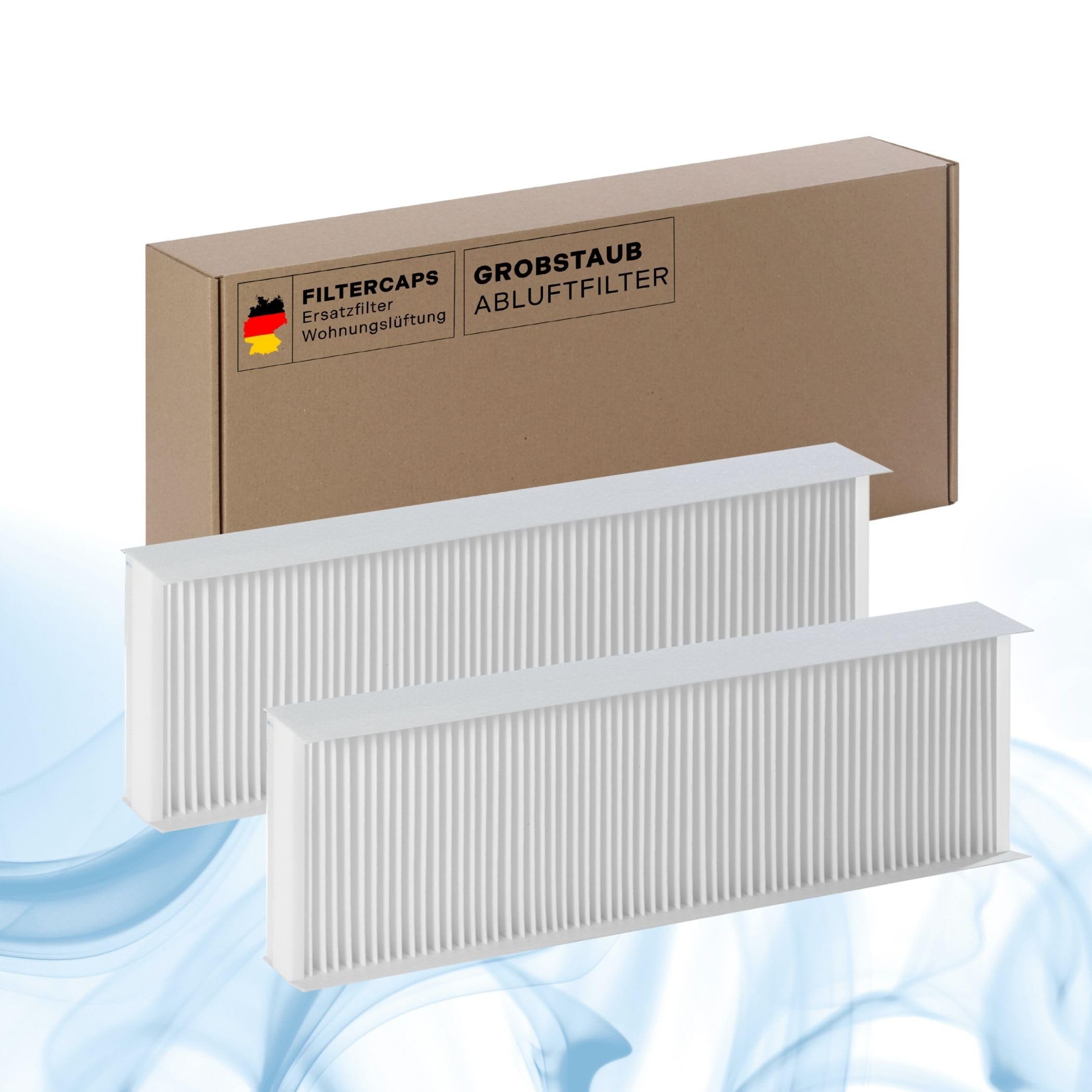 FILTERCAPS Replacement Filter for Vaillant RecoVAIR 260, 360 Replacement Filter Set 2 x G4, Replaces Filter Set G4/F7 360/260/4, Air Filter for HVAC Ventilation System, Home Ventilation, 496 x 165 x