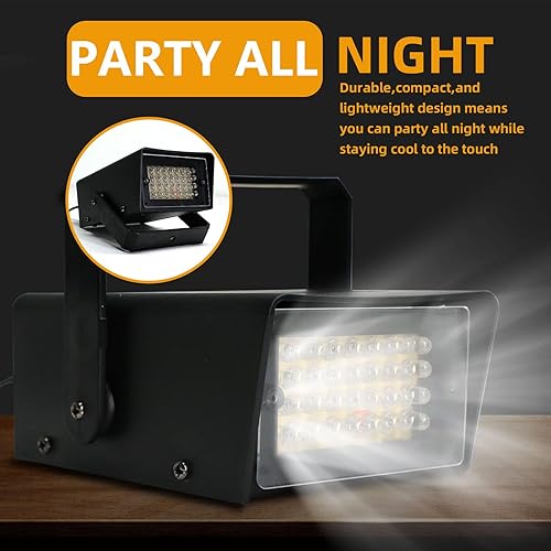 Miniatura 4 de ENUOLI Mini luz estroboscópica, 32 bombillas LED superbrillantes para Halloween, control de velocidad de flash variable luces intermitentes