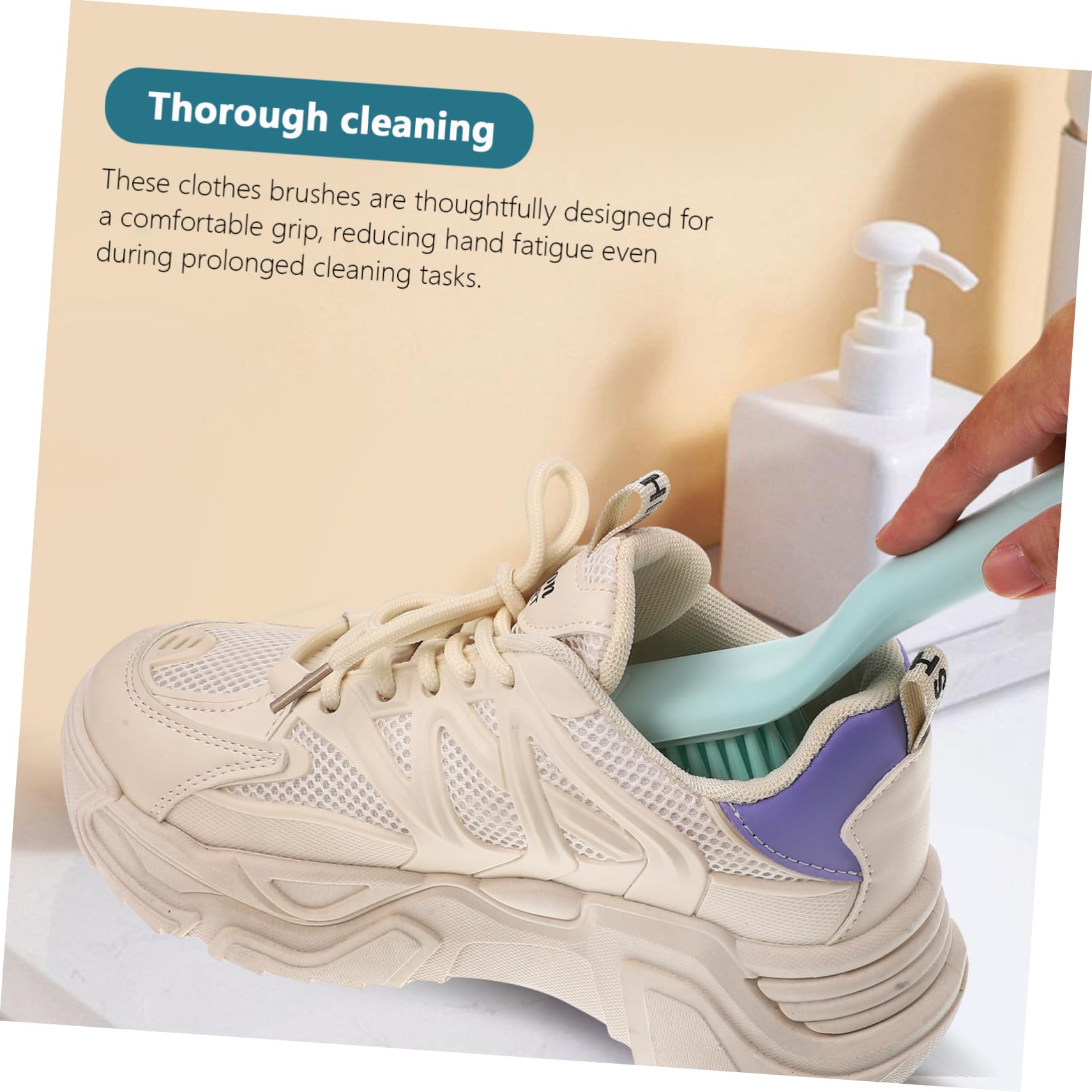LIFKOME 4 Juegos De Cepillos De Lavandería con Mango Ergonómico Y Cepillos para Fregar Zapatos Versátiles para La Limpieza De Tapicería Y Alfombras.