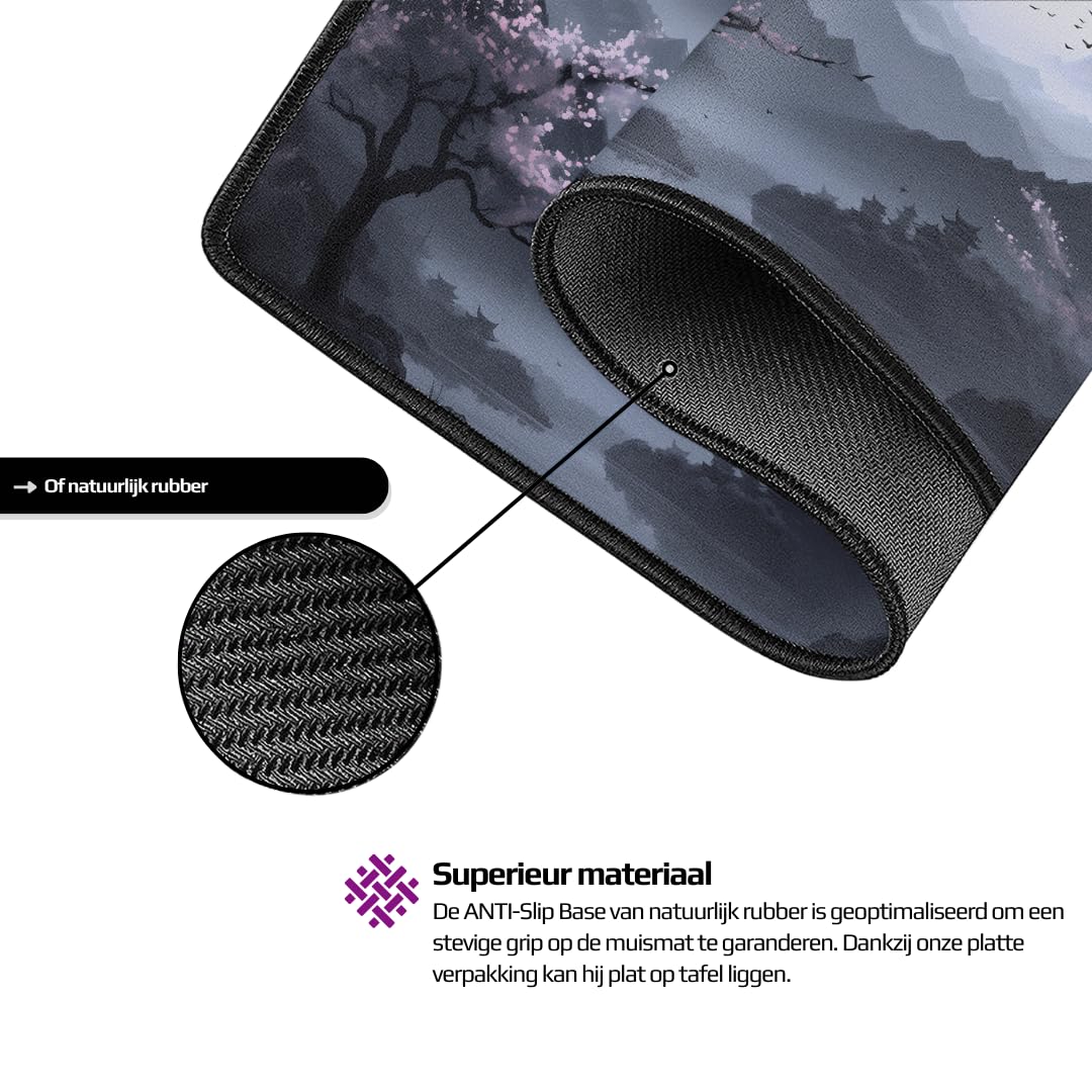 Nyfter - Premium Sakura V3 Gaming Mousepad XXL + 3XL Mousepad Nyfpad XXL Mousepad wellenfrei mit extra vernähten Kanten (3XL)